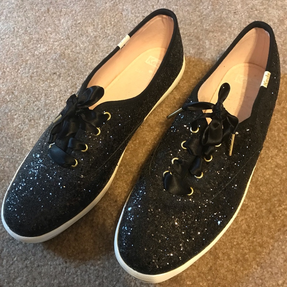 Kate Spade Black Glitter Keds